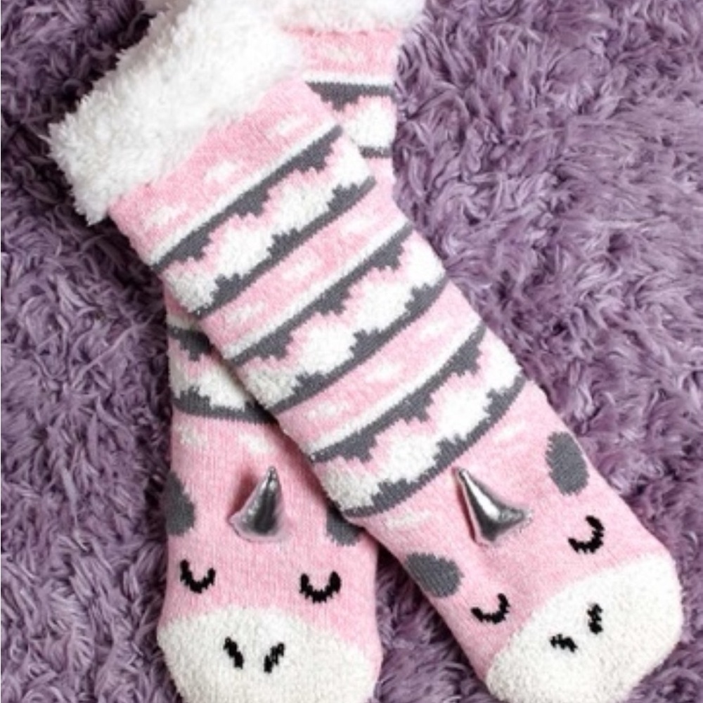 Pink Unicorn Kids Cozy Socks